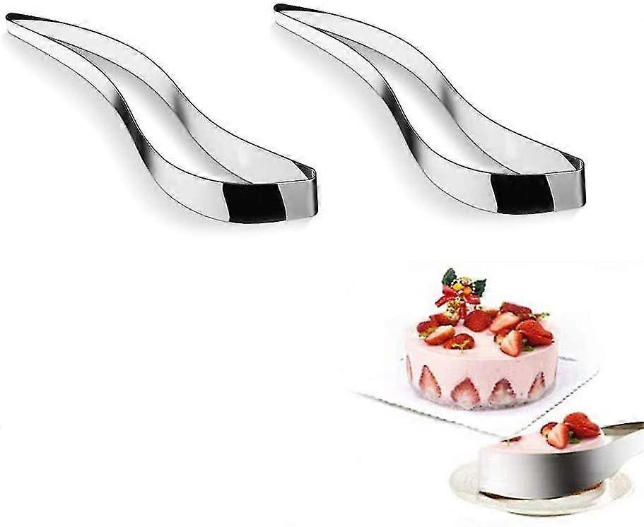 2 Piece Cake Slicer, Stainless Steel Cake Server, Slicer Dessert Birthday Cake Serving Divider Tool