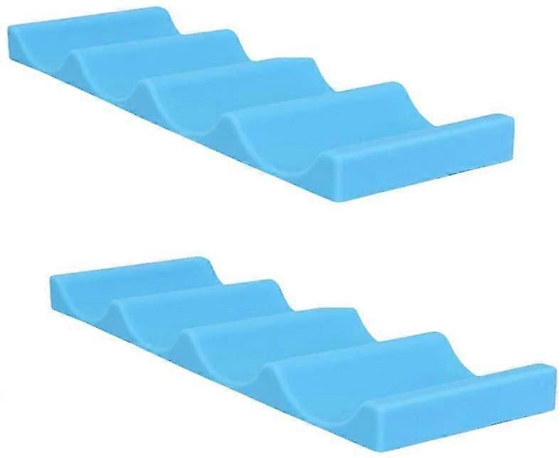 Stackable Bottle Rack, Easy Stacker Can Rack And Bottle Rack Organizer, Silicone Fridge Storage Rack For Pantry, Kitchen Blue 2 29.7x10x2.3cm