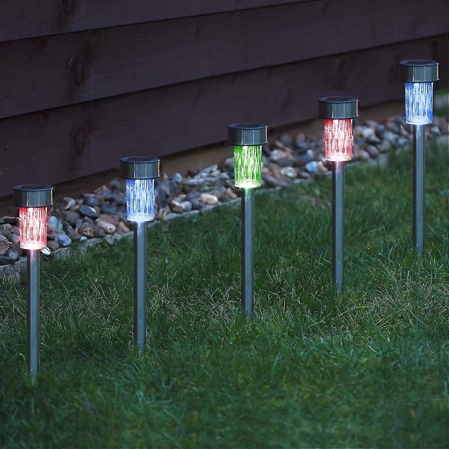 10 X Colour Changing Solar Garden Stake Lights,rechargeable Led Solar Powered Lights,waterproof Outdoor