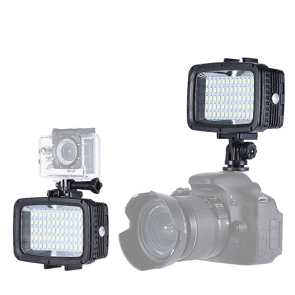 1800 Lumen Waterproof Underwater 40m 5500K 60Pcs LED Diving Fill-In Light Video Studio Photo Lamp for Canon GoPro Hero Xiaomi Yi SJCAM Action Cam Nikon Sony DSLR Camera w/Hot Shoe Holder