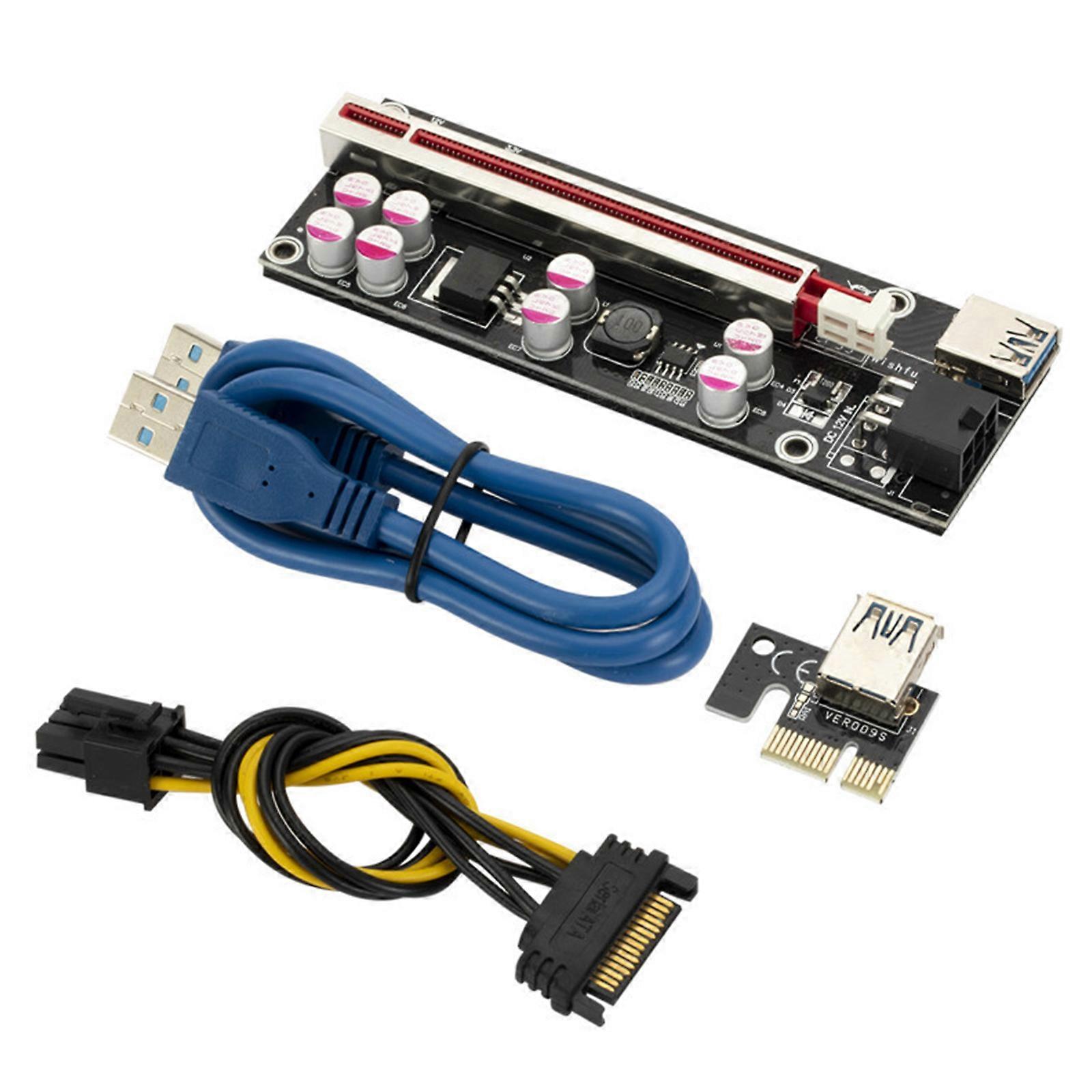 PCI-E pcie Riser Card 009S PCIE 1X to 16X USB3.0 Adapter Card Powered Riser