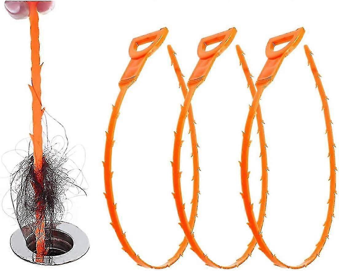 3-pack 25 tums håravloppsrensare för avlopp och ormrengöring