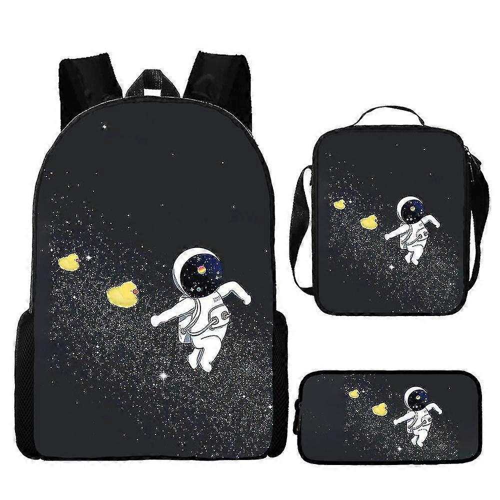 KINZON Ο αστροναύτης Spaceman Σχολική τσάντα Σακίδιο ταξιδιού Τσάντα μεσημεριανού γεύματος Μολυβοθήκη Σετ για παιδιά Μαθητές