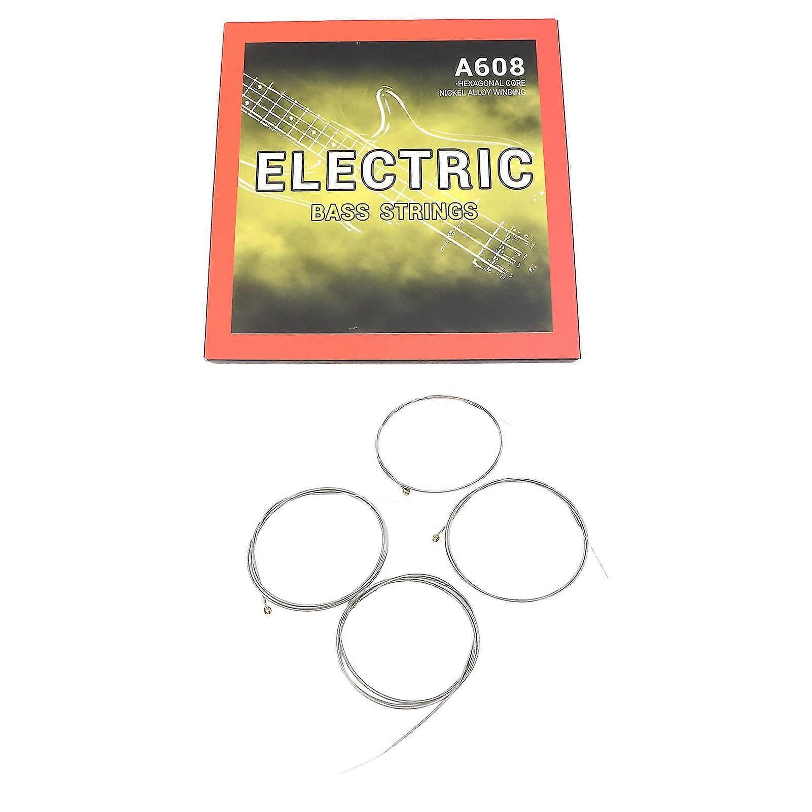 4Pcs Electric Bass String Ball End Steel Bass Strings Instrument Accessory for Replacement