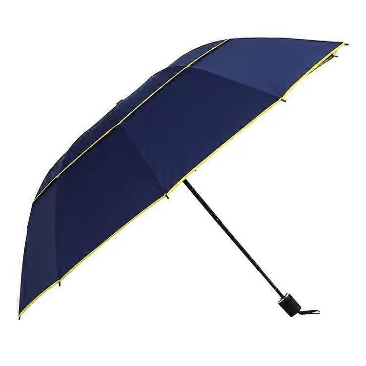 Extra Large Golf Umbrella Folding Umbrella Rainproof Compact Umbrella Oversize. Double Canopy Vented -BLUE
