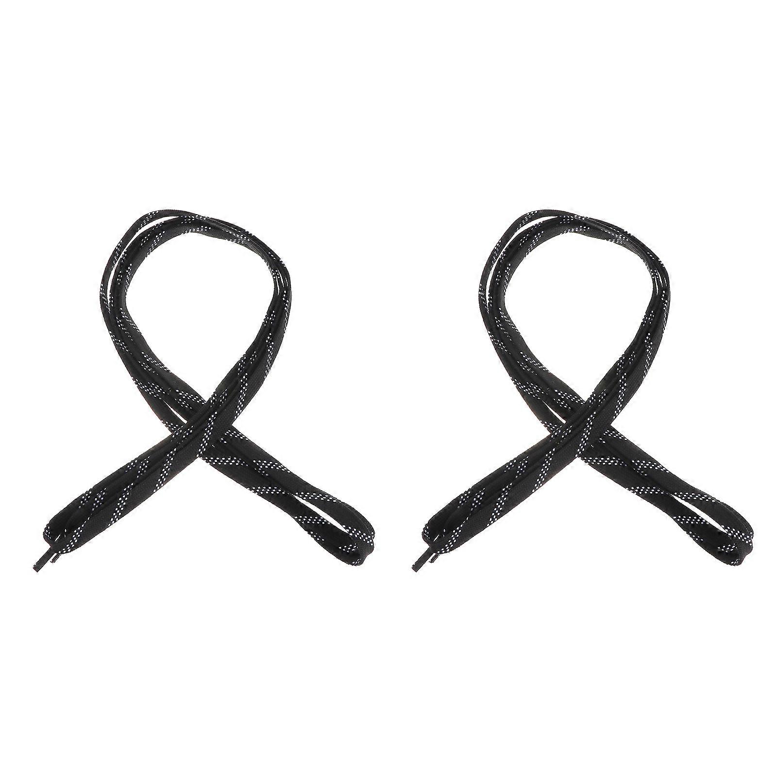 1 زوج من أربطة هوكي الجليد الاحترافية المشمعة أربطة الحذاء المضادة للتجمد المضادة للكسر لهوكي التزلج الرياضي (أسود ، 96 بوصة)