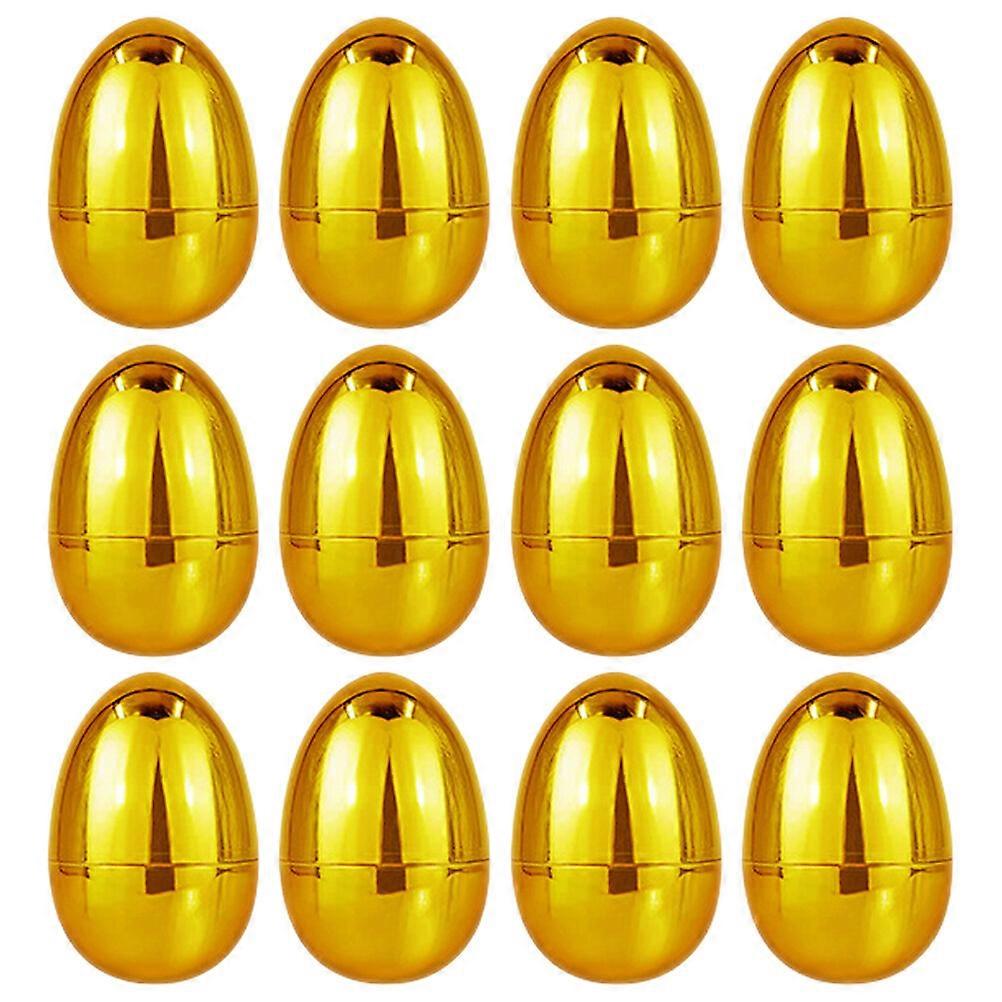 12Pcs Plastic Easter Eggs Empty Fillable DIY Easter Eggs for Easter Basket Stuffer Filler