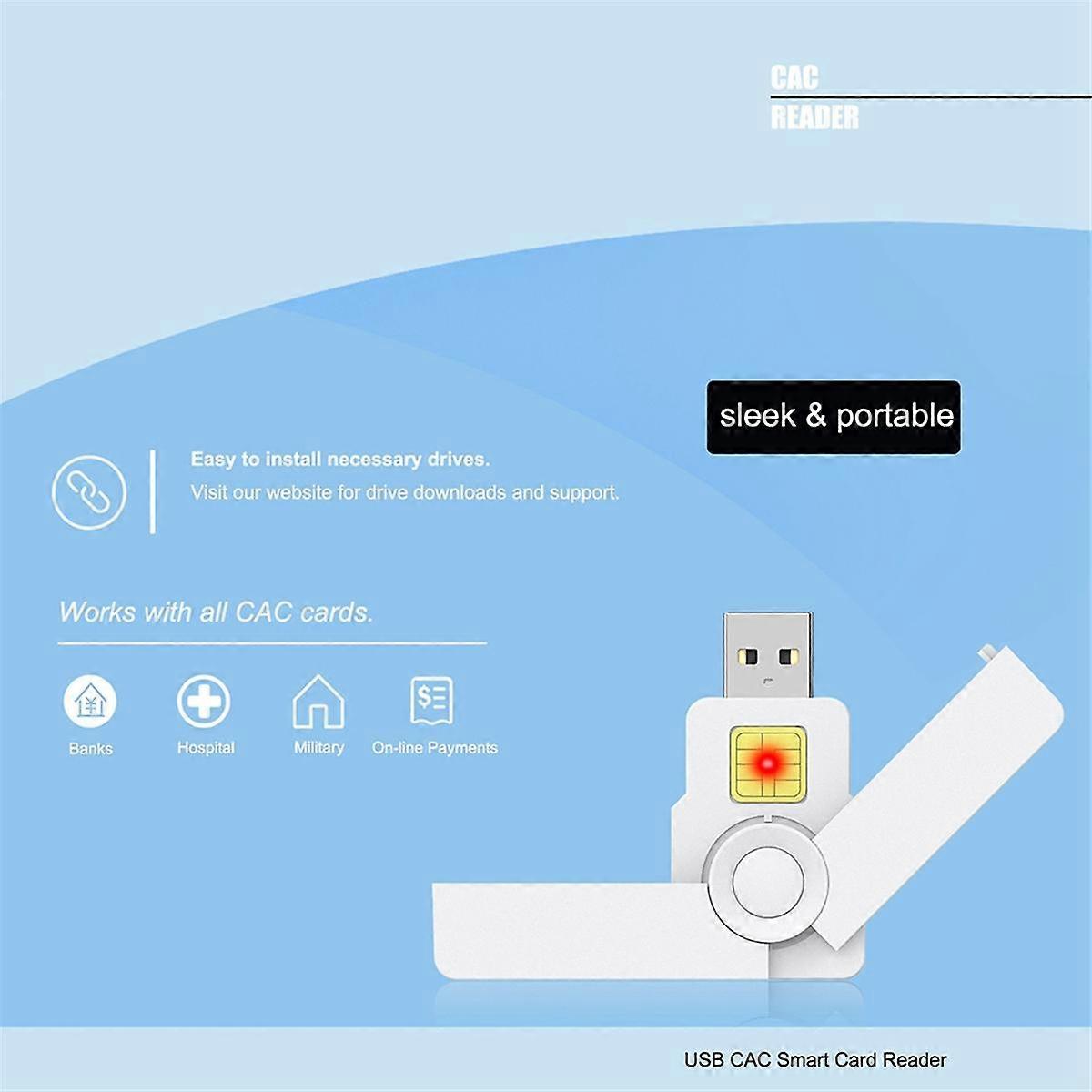 Card Reader USB C Smart Foldable Type C Common Access Tax Declaration SIM/ID/Bank Card Reader for Phone Laptop A