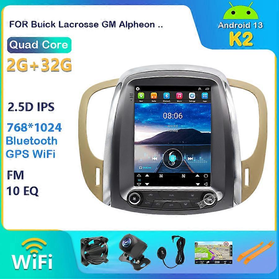Android 13 Car Radio For Buick Lacrosse GM Alpheon 2009 2010 2011 2012 GPS Navigation Vertical screen Tesla Style Multimedia DVD