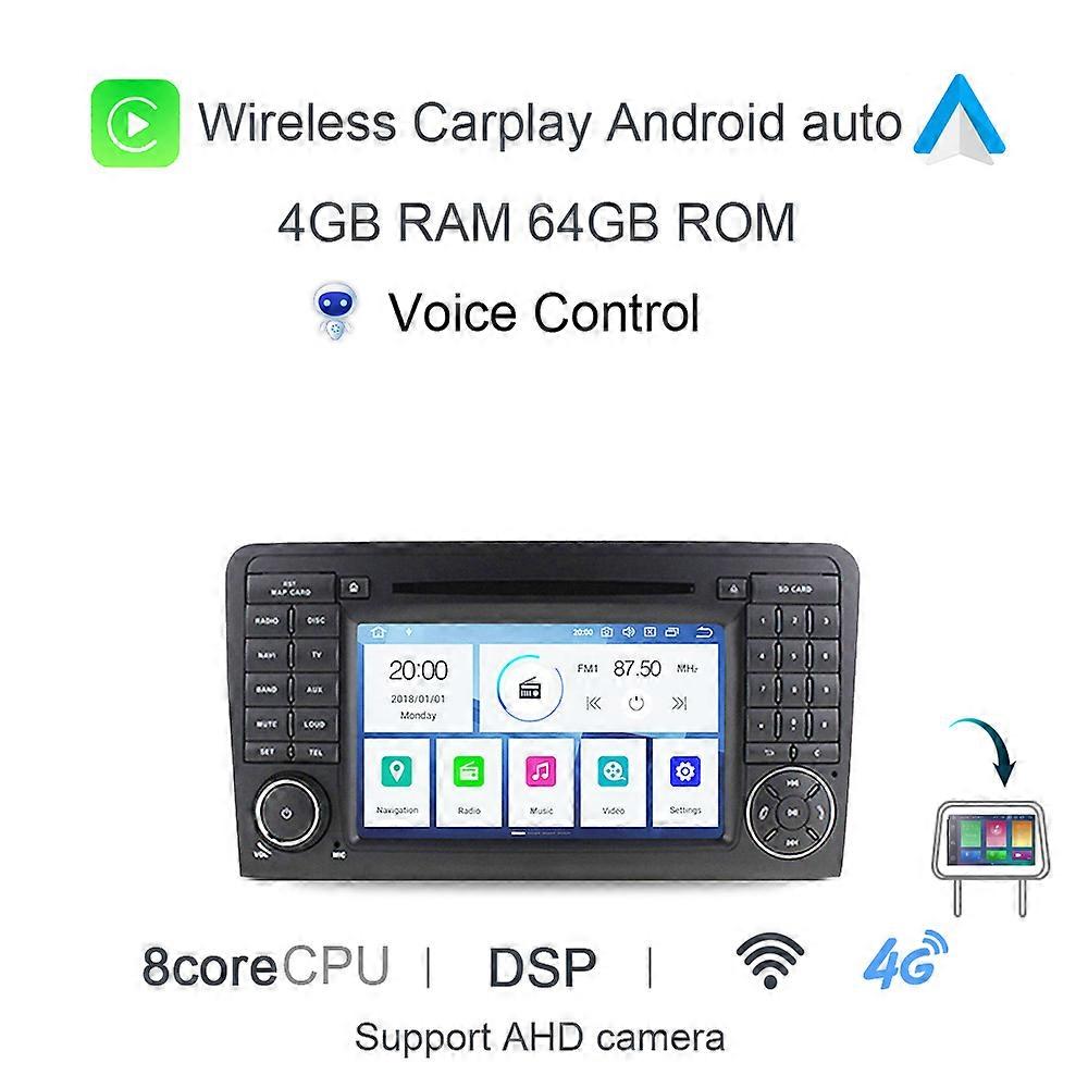 Carplay DSP IPS LTE Android 12.0 8GB+128GB 8Core Auto DVD Player RDS Radio Bluetooth Für Benz W164 ML300 ML350 ML450 ML500 X164