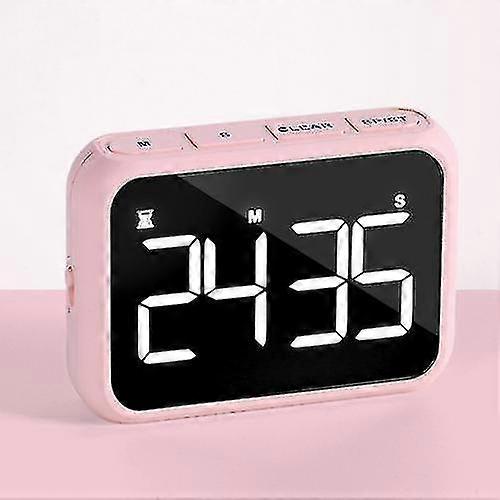 Rechargeable Large Screen Led Lcd Electronic Timing Reminder Alarm Clock Kitchen Baking Timer (pink)