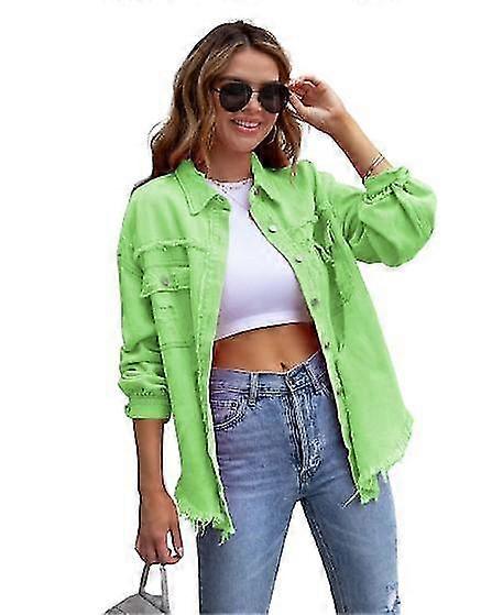 Średniej długości kurtka dżinsowa z surowymi krawędziami dla kobiet jesień i zima casualowy top z długimi rękawami i klapami