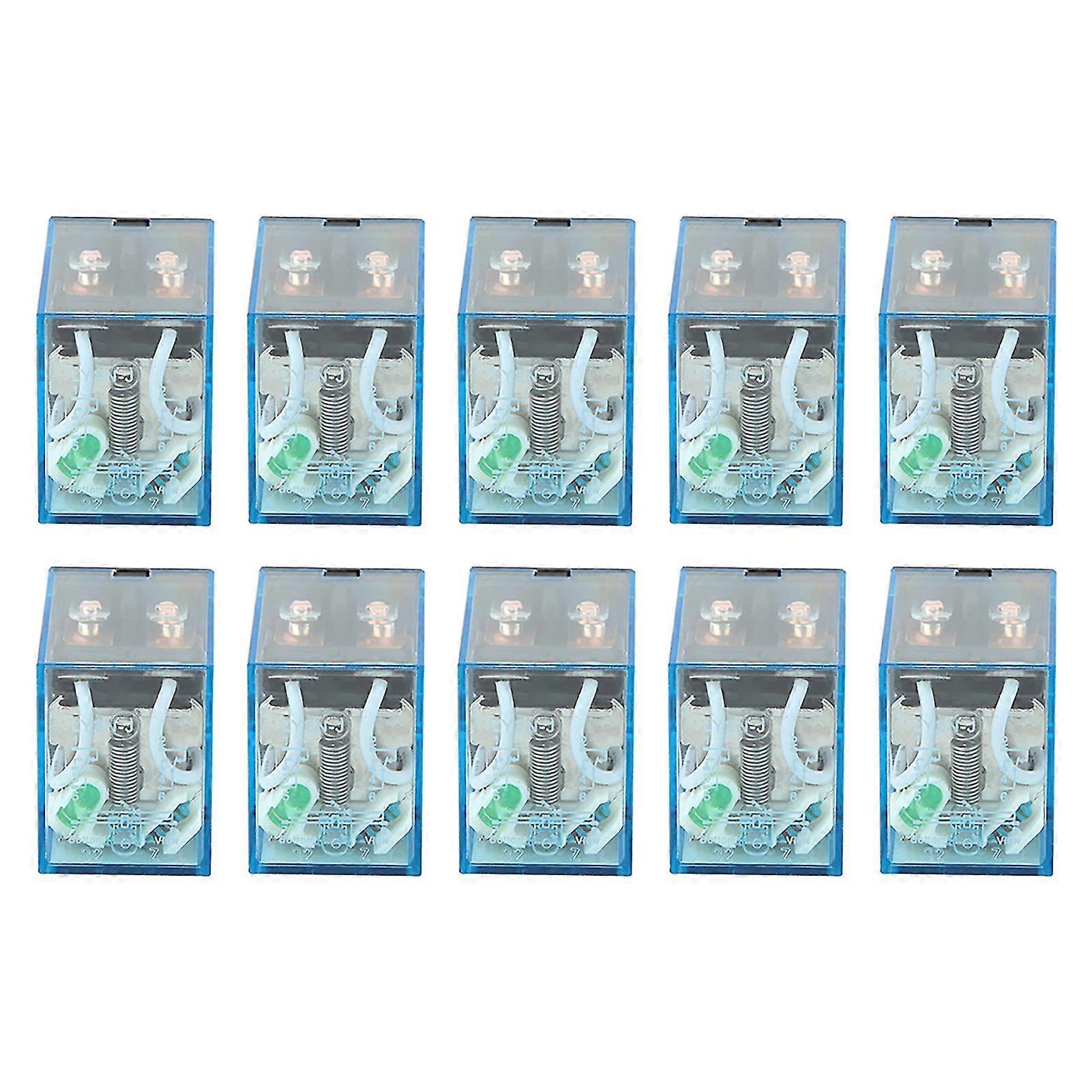 10pcs Ly2n-j 5a 8pin Dpdt Electromagnetic Coil Power Relay (24vdc)