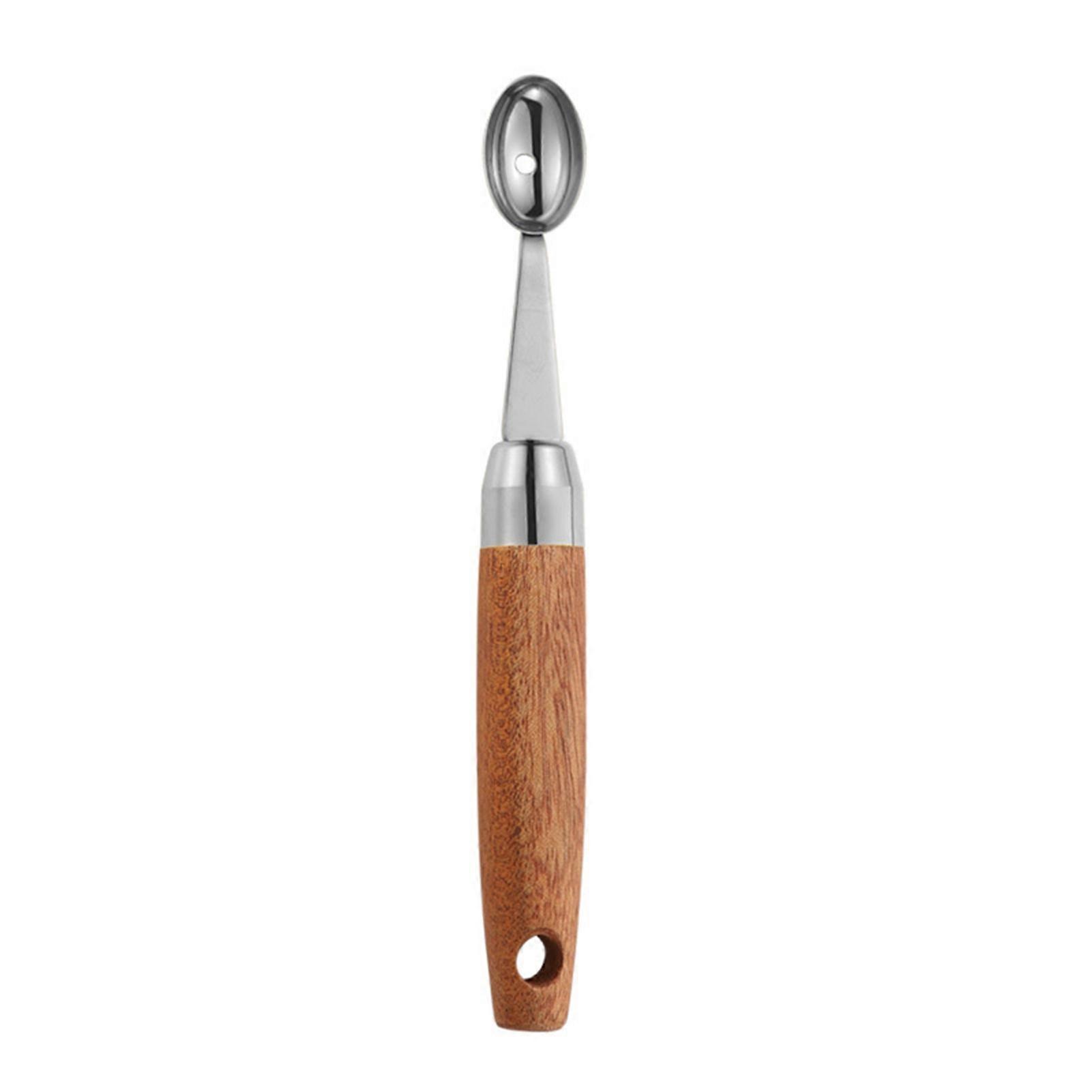 Melon Scoop Single Head Smooth Stainless Steel Portable Wooden Handle Fruit Dig Ball Spoon κουζίνα