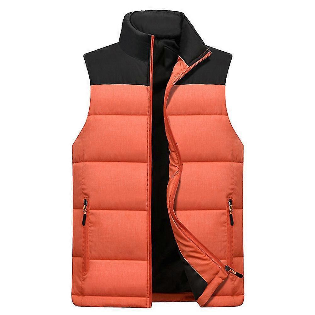 Mens Colorblock Sleeveless Jacket Thickened Puffer Vest