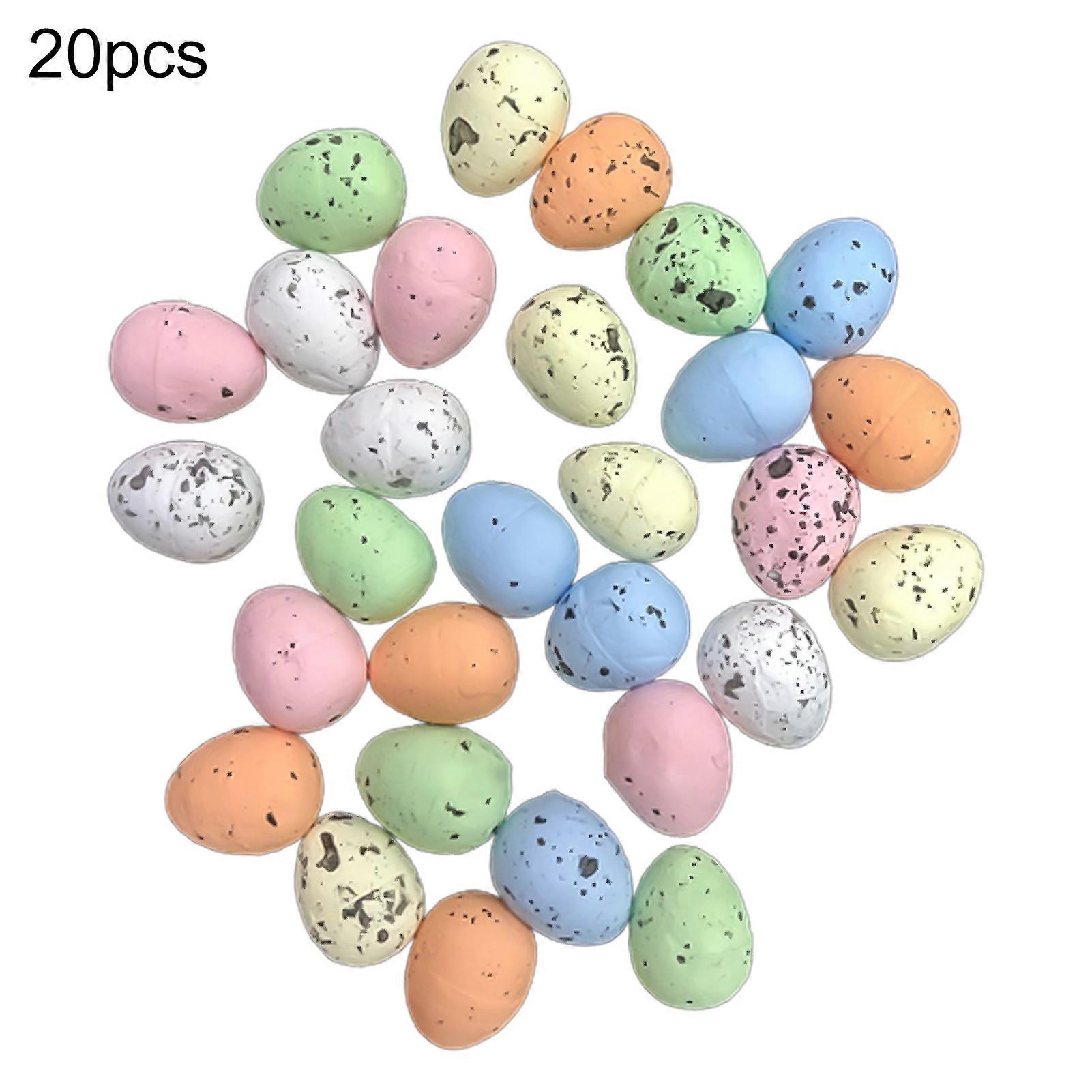 20pcs Easter Eggs Bright Color DIY Non-toxic Happy Easter Eggs Decor For Easter JIKAIX
