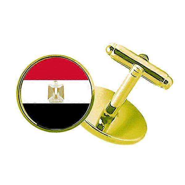 エジプト国旗アフリカ国がちりばめられたビジネスメタルカフリンクスゴールデン