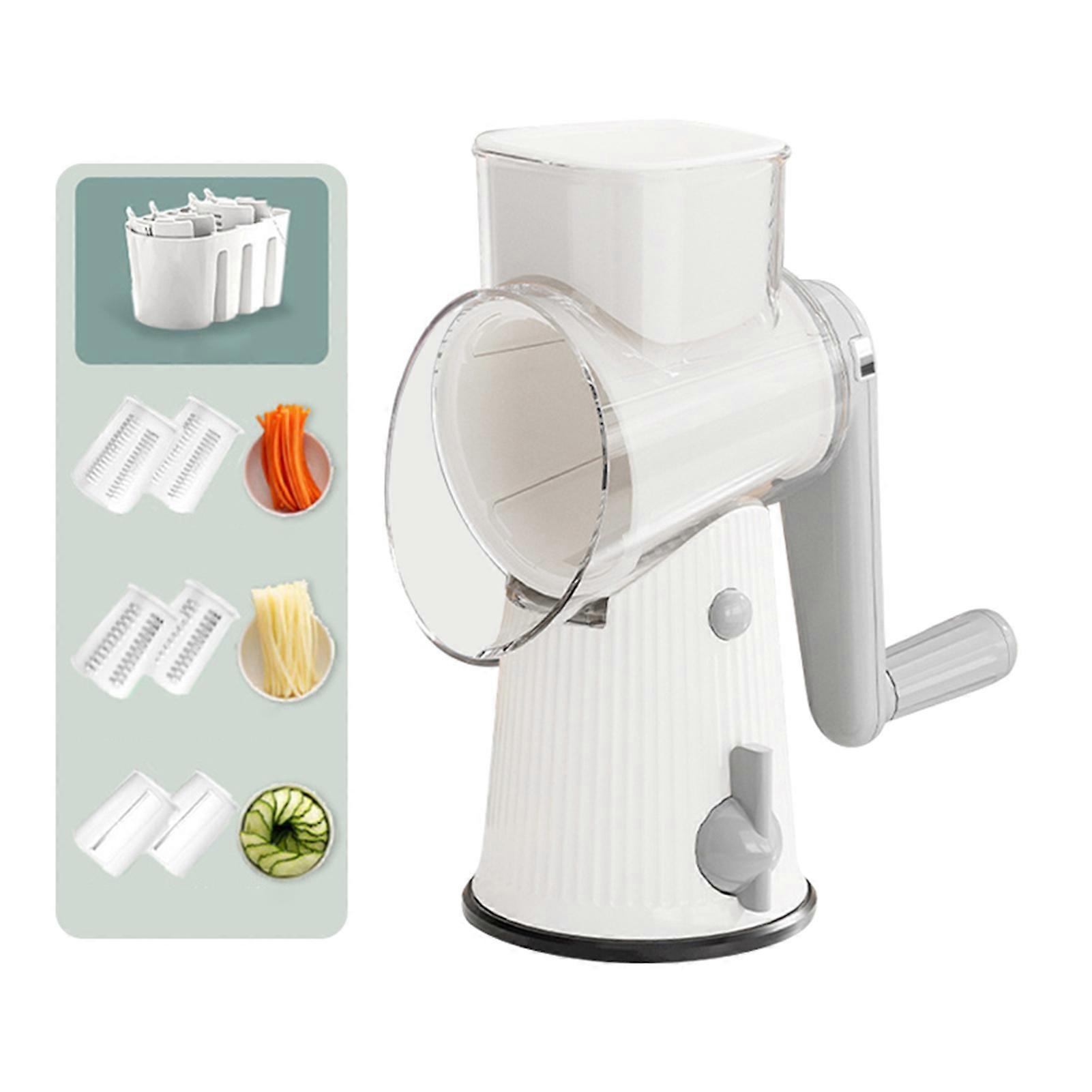 5 In 1 Rotarys Cheese Grater Vegetables Slicers Replaceable Food Shredder Non Slip Base Dicer for Making Hashbrown