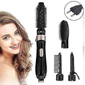 Ensemble d’installation de peigne de sèche-cheveux multifonctionnel avec 2 brosses interchangeables et 2 bigoudis pour des cheveux lisses et des cheveux bouclés
