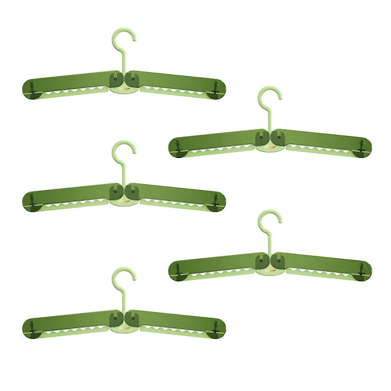 5Pcs Foldable Plastic Clothes Hangers Strong Load-bearing Not Easily Deformed Multi-Functional Design Shirts Pants Hangers