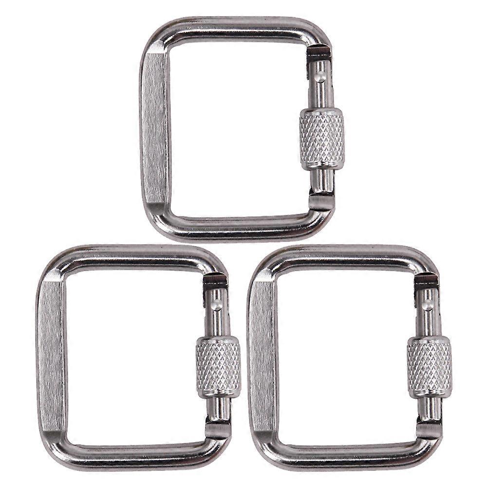 3PCS Square Thread Outdoor Silver Climbing Kettle Buckle Camping Buckle