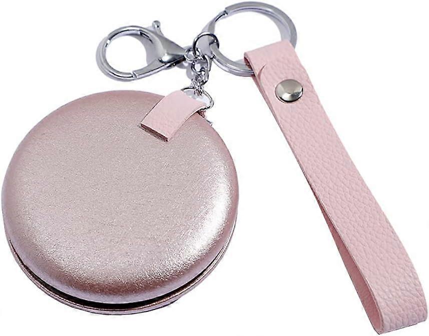 Compact Mirror Keychain Design with Built-in Makeup Essentials, Portable Size, Sleek Style, Durable Material