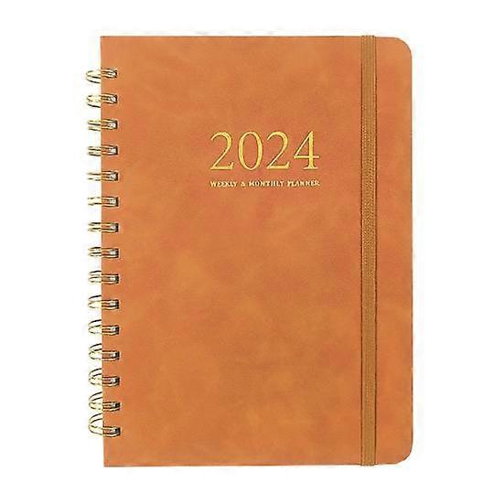 A5 Diary Agenda Notebook Smooth Writing Premium Thickened Page Coil Ring 2024 Weekly Planner Notebook Gift