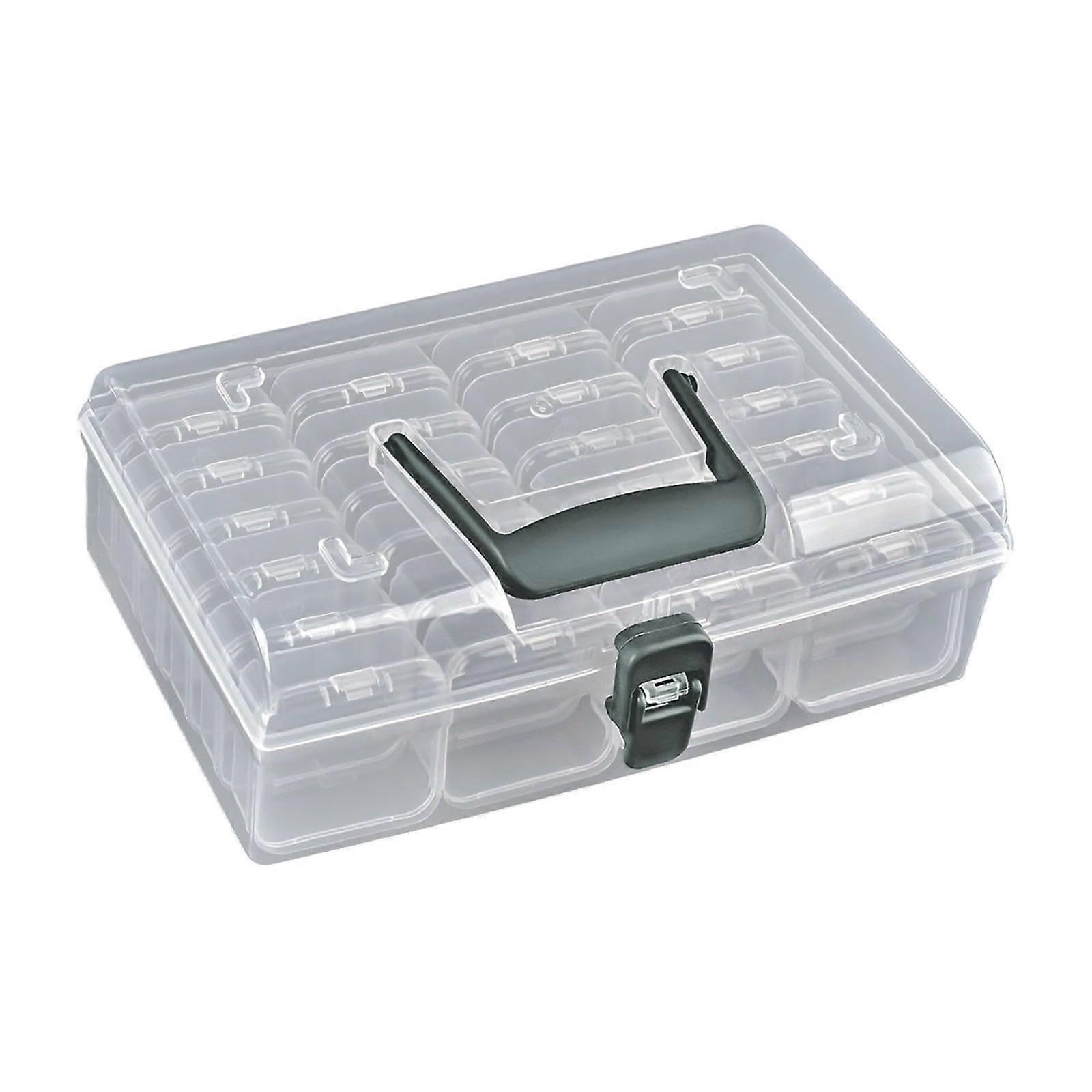 Clear Plastic Organizer Box with 24 Compartments Container for Ear Studs