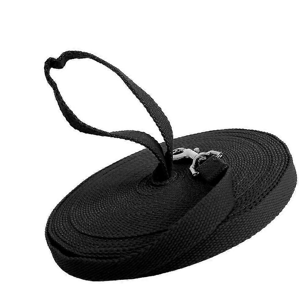 30 Feet Cotton Web Dog Training Lead, Bla