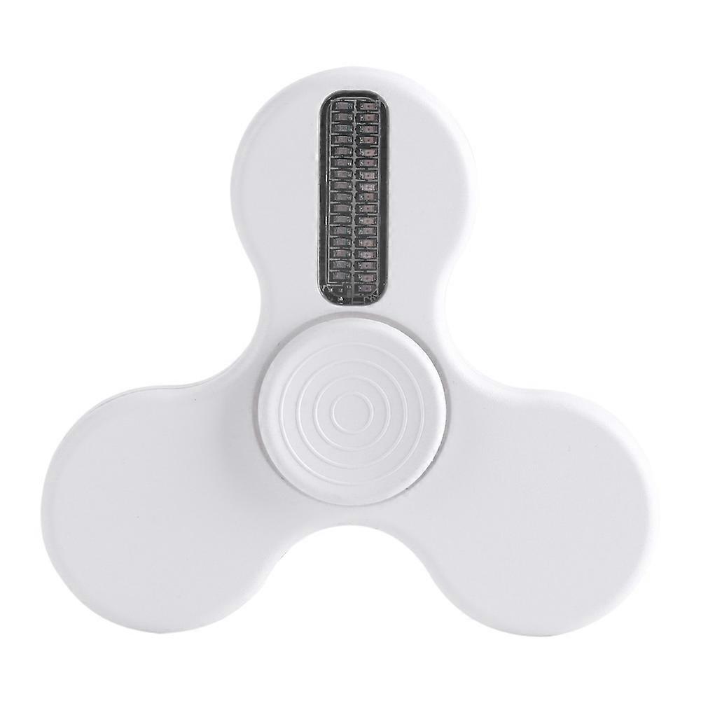 LED Smart Fingertip Spinner Toy with Rechargeable USB Cable Programmable APP(white)