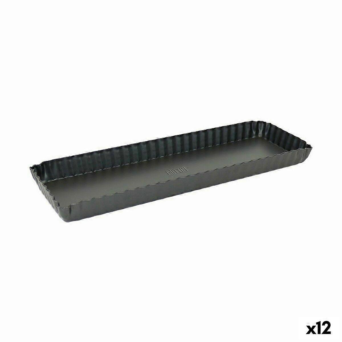 Springform Quttin Schwarz Kohlenstoffstahl 35 x 11 x 2,6 cm (12 Stück)