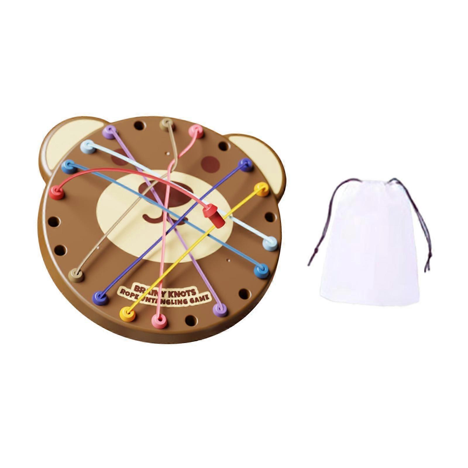Rope Untangle Toy Portable Interactive Brain Teaser Game for Kids Boys Girls