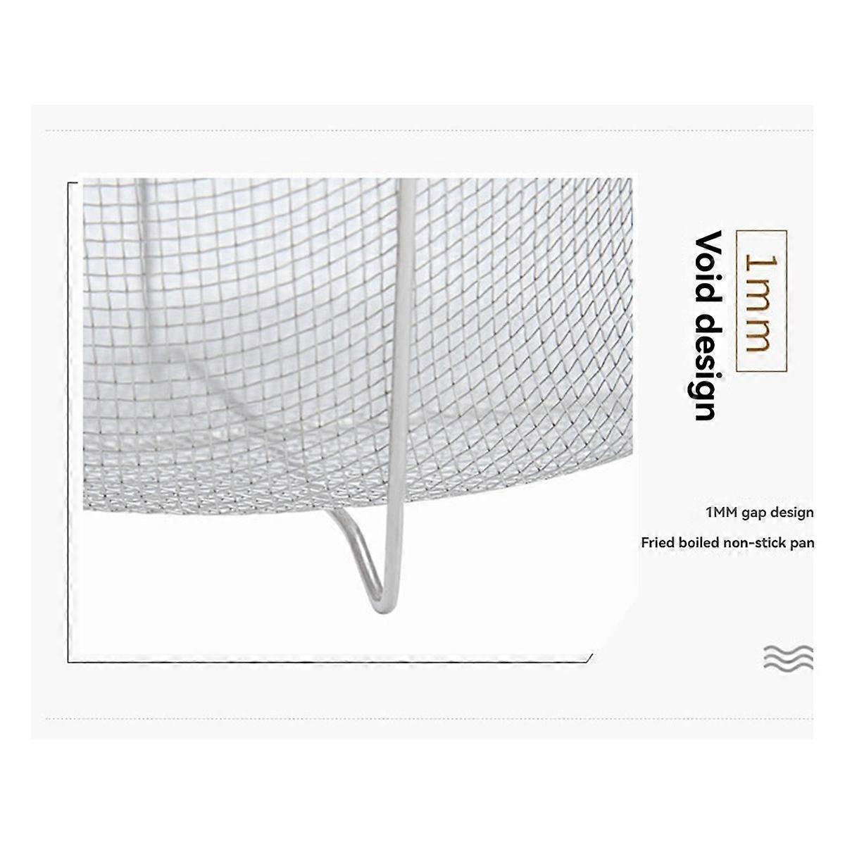 Folding Fry Basket Mesh Container 7 Inch Foldable Deep Fryer Basket with Handle for Frying and Food