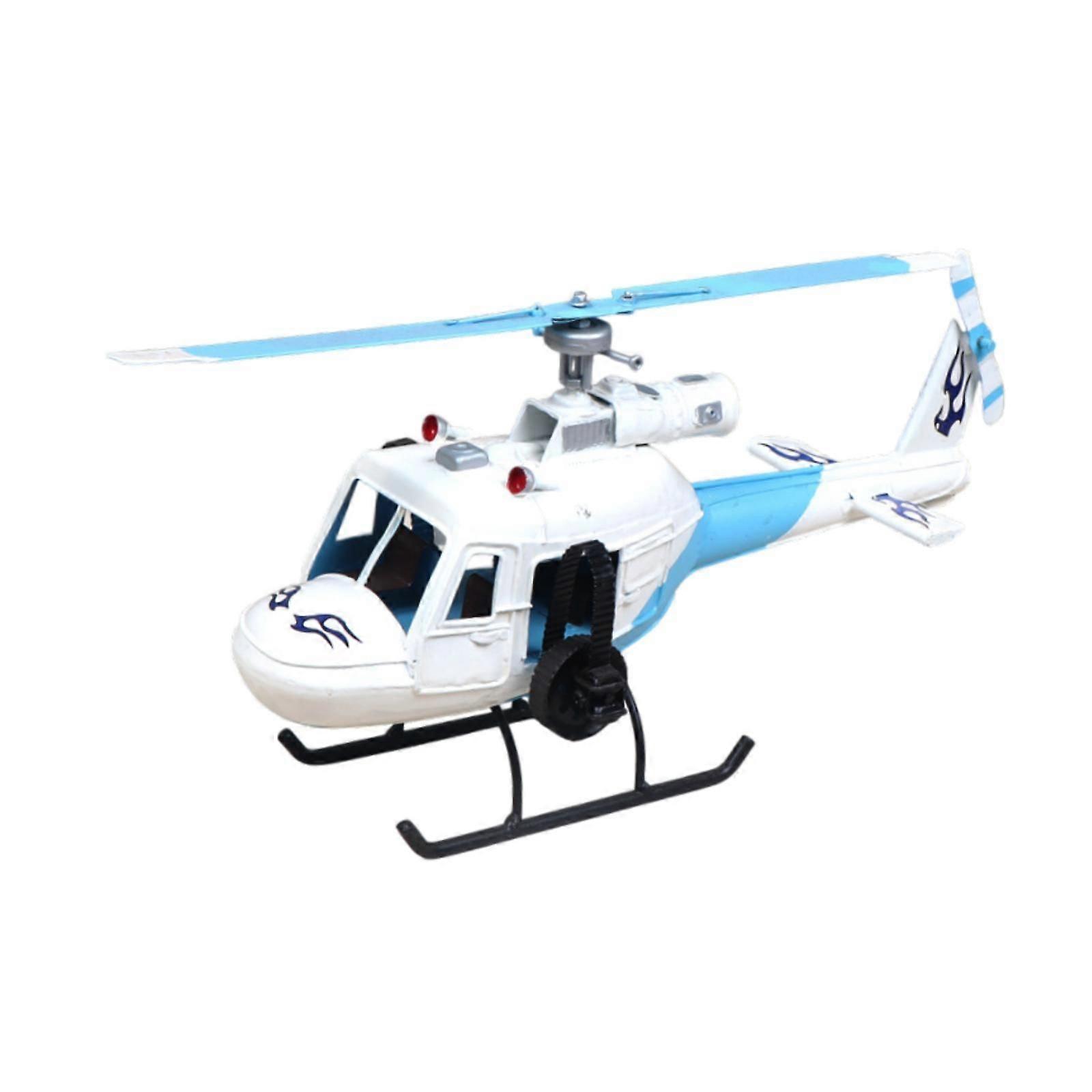 Decorazione di aeromobili Souvenir elicottero Display per soggiorno Desktop Cafe blu