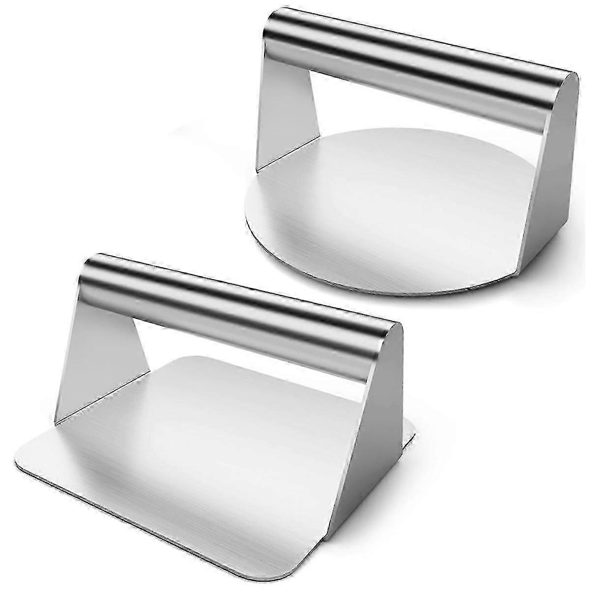 2Pcs Burger Press,Hamburger Press,5.5Inch Round & Square Smash Burger Press for Hamburger Smasher T