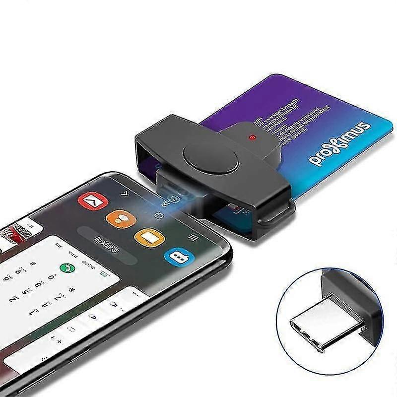 ROCKETEK CSCR3 Type-C Smart CAC Card Reader IC ID SIM Bank Card Adapter for Laptop Android Phone