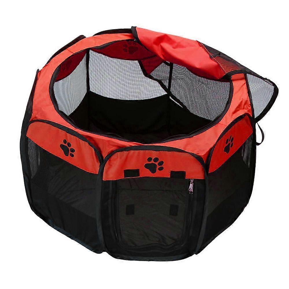 Portable Foldable Waterproof Pet playpen Open-Air Oxford Air Mesh Playpen and Exercise Pen Tent House Playground for Dogs and Cats Small size
