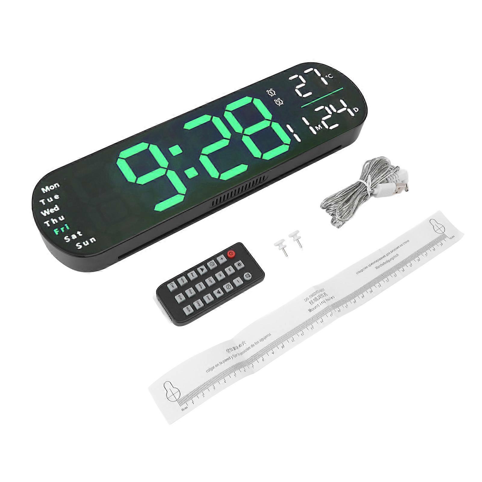 Large Display, Adjustable Brightness, Auto-Dimming Digital Wall Clock