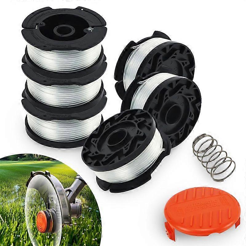 Trimmer Line Spool For Black and Decker Trimmers6 Trimmer Spools With 1 Spring and 1 Spool Cover