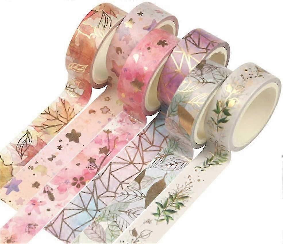 6 Rolls Tape Set Collection Scrapbooking Tape Decorative Masking Tape for DIY Crafts and Gift Wrapping Holiday Decoration