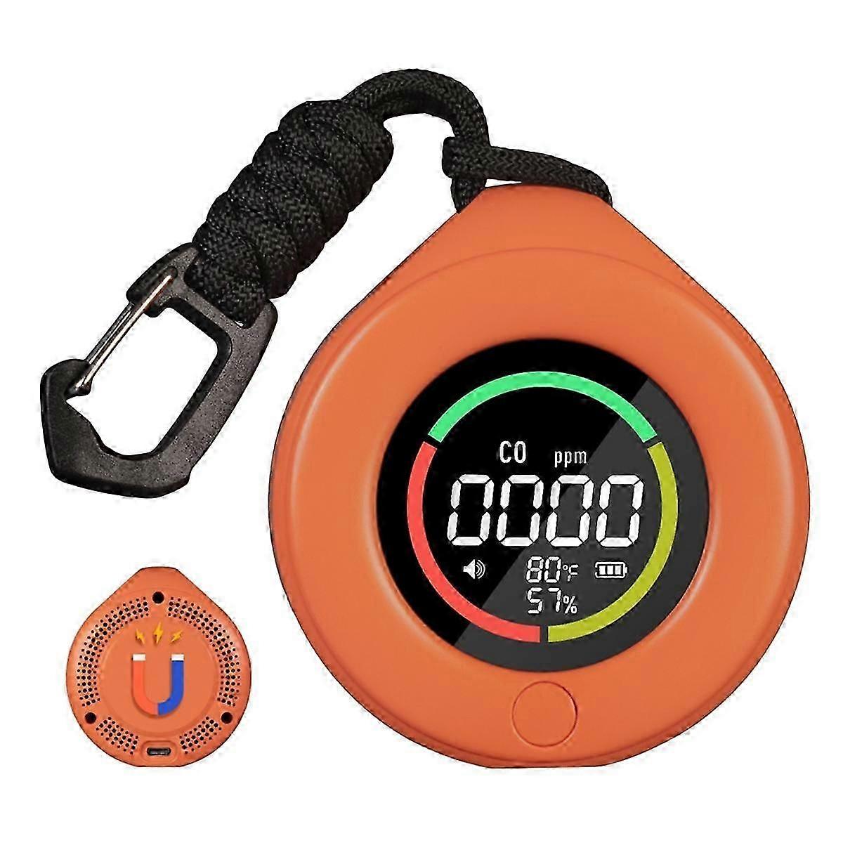 Moniteur de monoxyde de carbone CO 3-en-1 Détecteur de température et d’humidité CO Moniteur de qualité de l’air CO Écran LED HD
