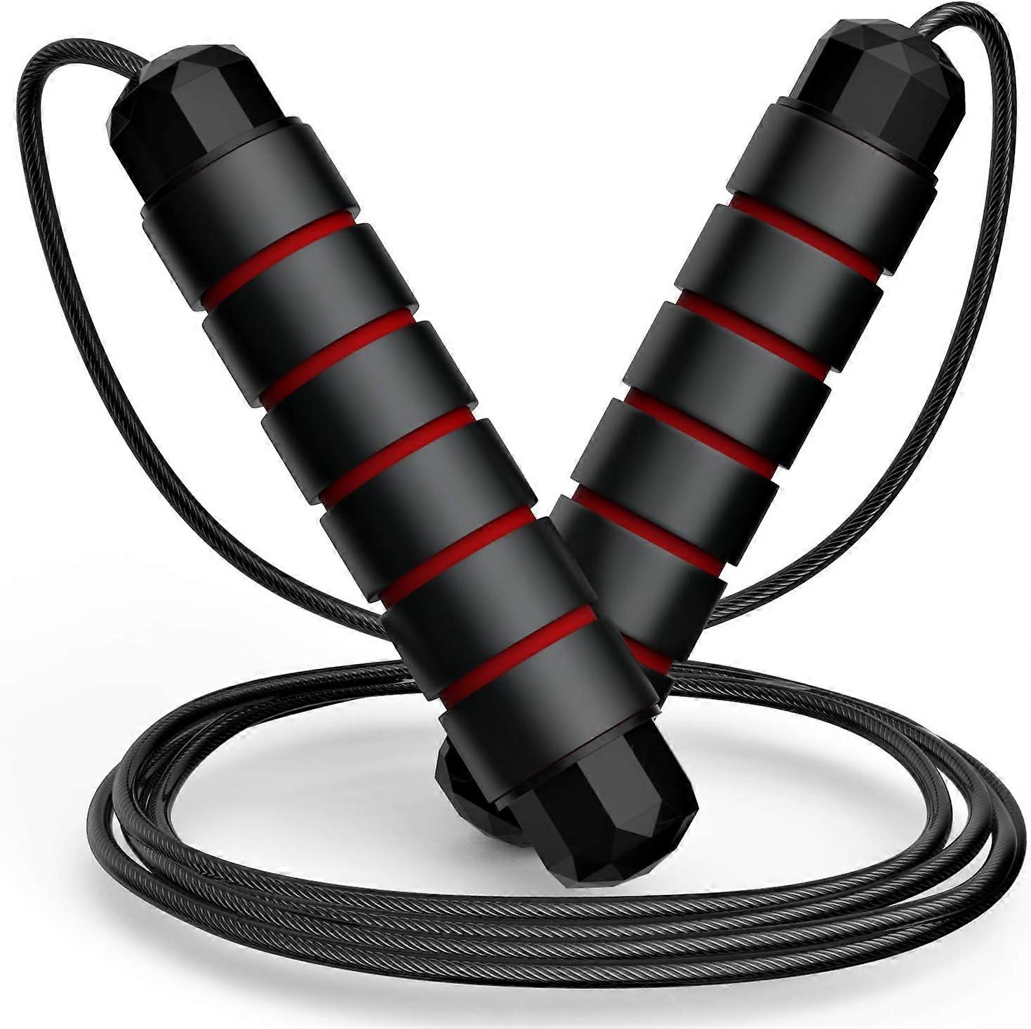 Corde à sauter, corde à sauter rapide sans enchevêtrement avec roulements à billes, poignées en mousse pour une prise en main confortable, réglable pour s’adapter à tous les niveaux de forme physique