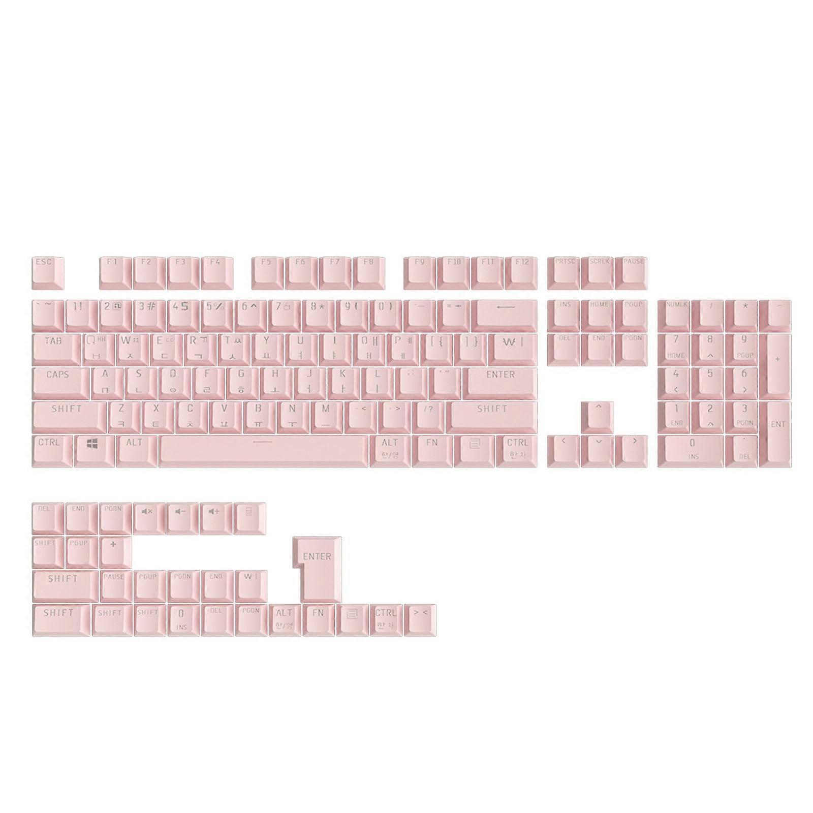 Korean Keycaps OEM Profile ABS Keycaps Set for MX Switches, 61/64/68/75/87/98/104/108 Mechanical Keyboards Key Caps Pink