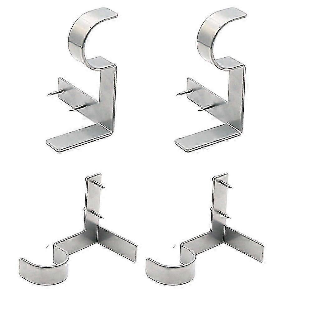Curtain Rod Brackets 4pcs Set Roman Pole Brackets Silver