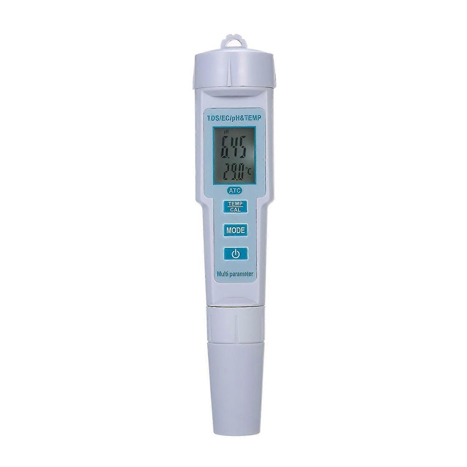 4 in 1 Water Quality Tester pH/EC/TDS/Temperature Meter IP55 Waterproof Automatic Shutdown Backlight