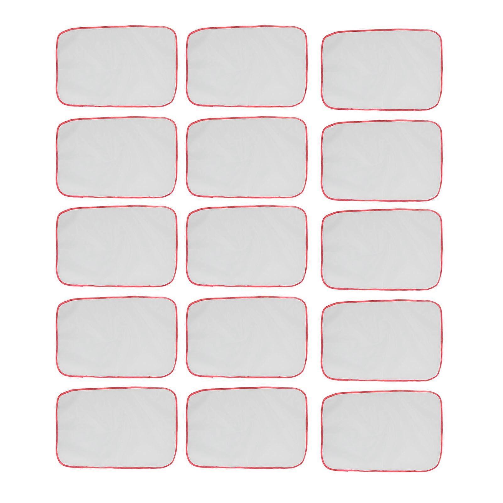 15Pcs Protective Ironing Pressing Pad High Temperature Resistance Heat Insulation Red Edge Pressing Pad Cloth for Home