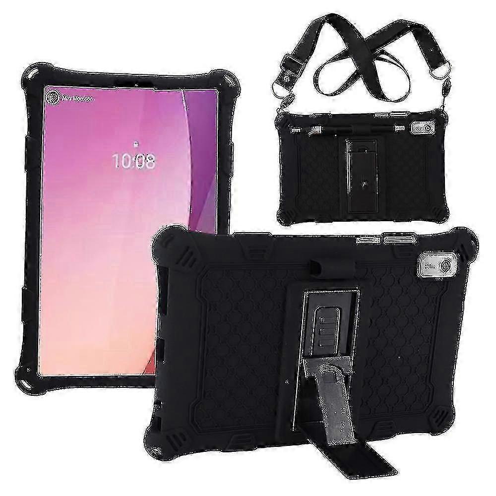 Per Lenovo Tab M9 Pc + Custodia per tablet resistente agli urti in silicone Copriappoggio regolabile con tracolla