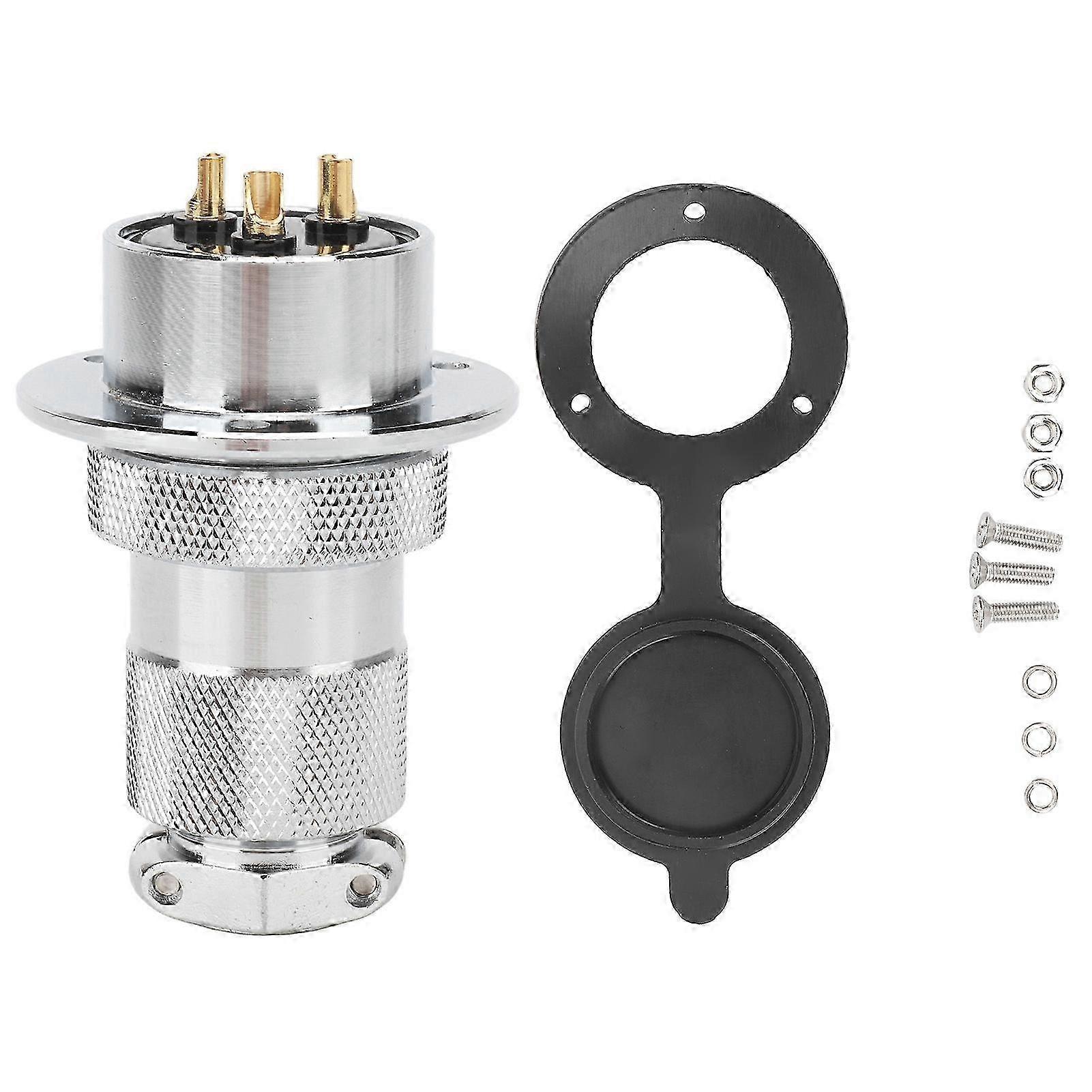 Aviation Plug Socket Connector 30mm Electrical Power Adapter for Machine Equipment 3 Pin