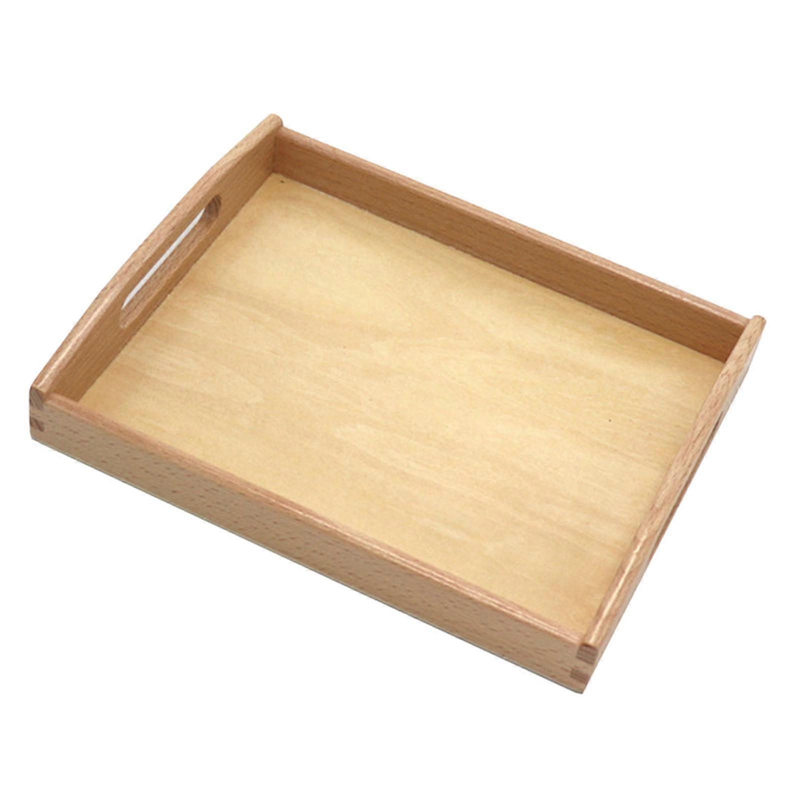 Wood Trays Display Rectangular Shape Educational for Decor Teaching Home