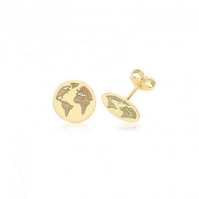 9ct Yellow Gold World Studs ES734